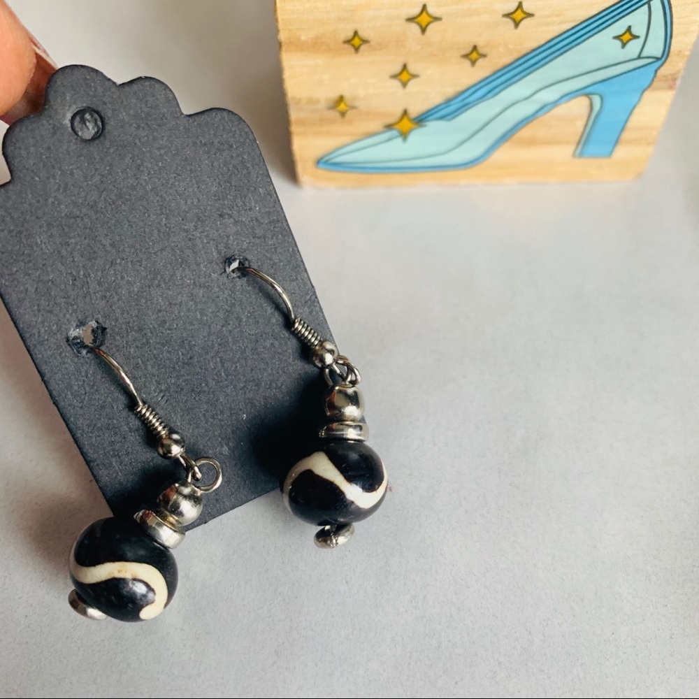 Vintage Cow Print Costume Earrings - Picture 3 of 8
